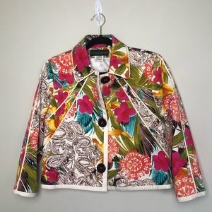 Harve Benard by Bernard Holtzman multicolor floral print jacket, size 10